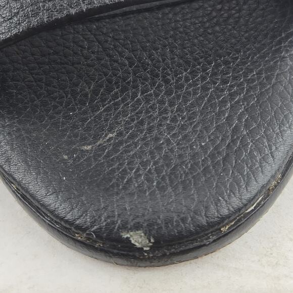 Joie Heels Womens 7 (37) Black Leather Wide Ankle Cuff Open Toe 3.5" Heel - Picture 9 of 12